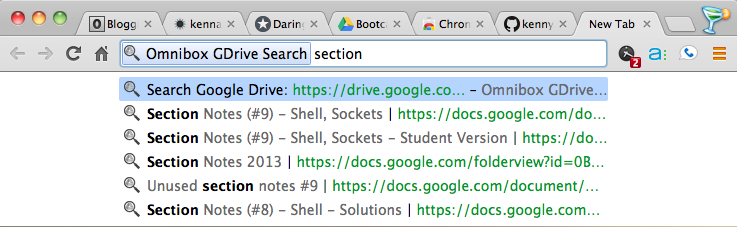 Omnibox GDrive Search